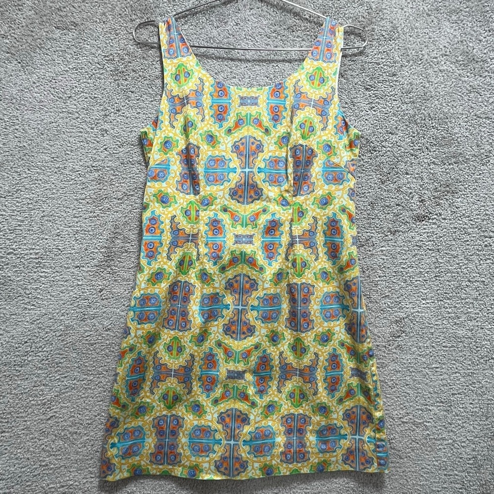 Kaeli Smith Dress Womens 6 Floral Cotton Sleveless Back Zipper Fit & Flare Tank